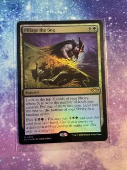 x1 Magic the Gathering MTG Pillage the Bog OTJ Thunder Junction Rare Foil 224 - Image 1