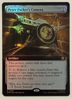 Peter Parker's Camera Extended Art Foil - Marvel's Spider-Man MTG - Image 1