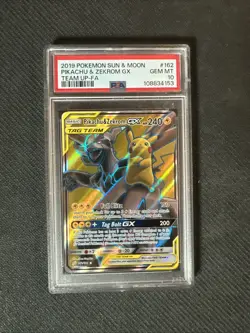 Pokemon Pikachu & Zekrom GX Tag Team (Full Art) 162/181 Sm-Team Up Holo PSA 10 - Image 1