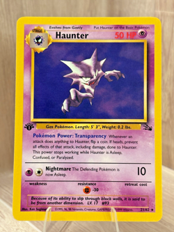 Pokemon - Haunter [1999 Wizards] #21/62 Rare 1st Edition (NM-MT) - Fossil Set - Image 1