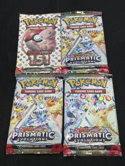 Pokemon TCG: Assorted Booster Packs 3x PRE 151 Sealed Lot of 4 - Image 1
