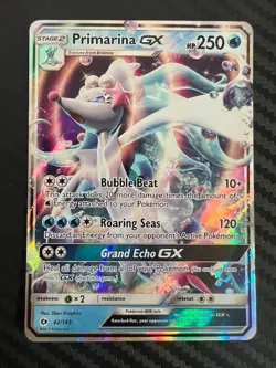 Pokemon TCG Primarina GX Sun & Moon Base Set 42/149 Holo Ultra Rare VLP - Image 1