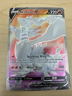 Pokemon Reshiram V (Full Art) Ultra Rare SWSH12: Silver Tempest 172/195 NM Holo - Image 1