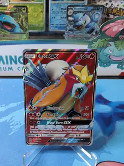 Entei GX - 71/73 - Full Art Ultra Rare Holo Shining Legends - Pokemon Card - NM - Image 1