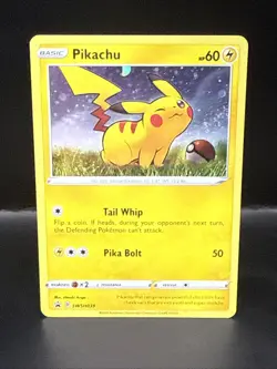 Pokemon TCG Pikachu SWSH039 Sword & Shield Black Star Cosmos Holo Promo Card - Image 3