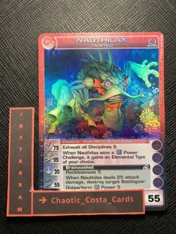 NAUTHILAX, TAINTED - 75/95/35/55/55 - SUPER RARE - CHAOTIC CARD - CCG - NM - Image 1
