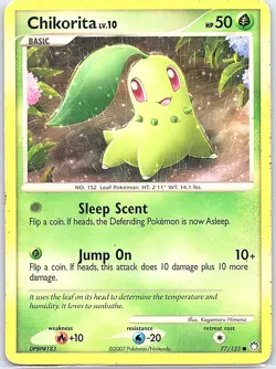 Chikorita 77/123 Non Holo Mysterious Treasures - Pokemon Card - LP - Image 1