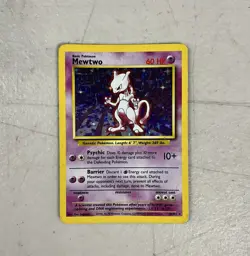 Pokemon TCG Mewtwo Base Set Holo Rare Card 10/102 - Image 1