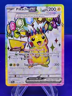 Pokemon TCG Pikachu EX Surging Sparks Ultra Rare Card 219/191 Scarlet & Violet - Image 1