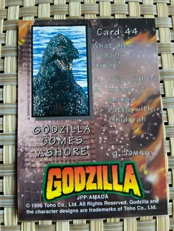 Godzilla Chromium Trading Card #44 Godzilla Goes Ashore 1996 Toho JPP/AMADA~USA - Image 2