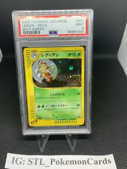 Pokemon PSA 9 MINT Ledian Holo Unlimited Japanese Skyridge Split Earth Card #7 - Image 2