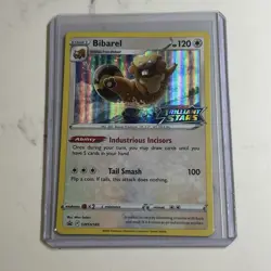 Pokemon Card - Bibarel SWSH188 Brilliant Stars Prerelease Black Star Promo Holo - Image 1