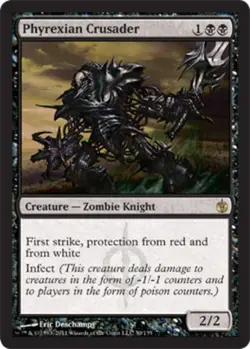 1x Phyrexian Crusader Heavy Play, English Mirrodin Besieged MTG Magic - Image 1