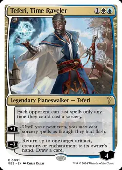 1x NM WHITE BORDER Teferi, Time Raveler MTG Mystery Booster 2 MB2 SV - Image 1