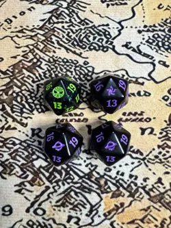 Lot of 4 Magic the Gathering Spindown Life Counter Dice 2 EOE, 1 SPM, 1 FDN D20 - Image 1