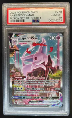 2021 Pokemon Sword & Shield Fusion Strike Espeon VM #270/264 PSA 10 - Image 1