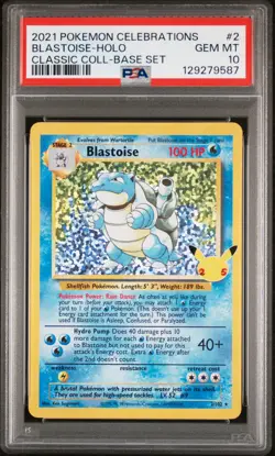 2021 POKEMON CELEBRATIONS CLASSIC COLL #2 BLASTOISE-HOLO PSA 10 - Image 1