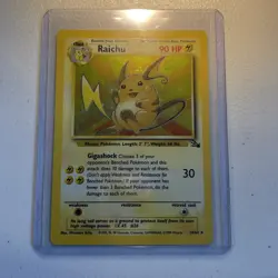 Pokemon TCG Raichu Fossil Holo Card 14/62 Unlimited Rare - LP - Image 1