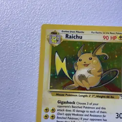 Pokemon TCG Raichu Fossil Holo Card 14/62 Unlimited Rare - LP - Image 3