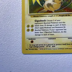 Pokemon TCG Raichu Fossil Holo Card 14/62 Unlimited Rare - LP - Image 4