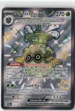 Forretress ex, Pokemon SV: Paldean Fates Shiny Ultra Rare, 212/091 NM - Image 1