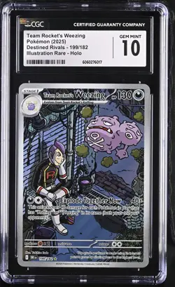 CGC 10 Team Rocket's Weezing 199/182 Holo Destined Rivals Pokemon Card - Image 1