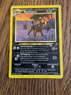 2001 Pokemon Neo Discovery German Nachtara Non-holo Rare LP 32/75 TCG HP/Damaged - Image 1