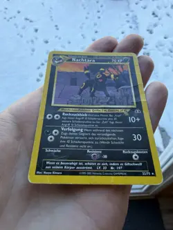2001 Pokemon Neo Discovery German Nachtara Non-holo Rare LP 32/75 TCG HP/Damaged - Image 3