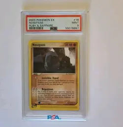 Pokemon TCG Nosepass EX Ruby and Sapphire 18/109 PSA 9 Mint 2003 - Image 1