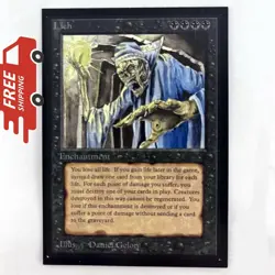 MTG Lich Collector’s Edition Beta Magic The Gathering TCG Card Shipping Included - Image 1