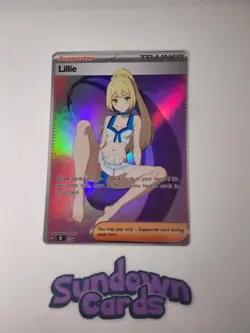 Lillie HOLO Full Art Pokemon Anime Waifu DIY Trainer Art card SC034 - Image 1
