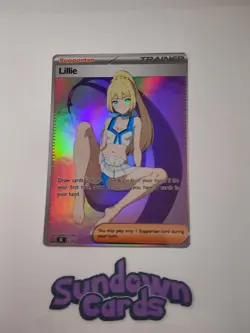 Lillie HOLO Full Art Pokemon Anime Waifu DIY Trainer Art card SC034 - Image 2
