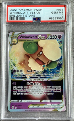 Pokemon Card Whimsicott VStar Holo Rare PSA 10 Gem Mint Brilliant Stars #65 2022 - Image 1