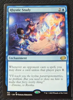 MTG Jumpstart 2022 Rhystic Study EDH Rare Staple M/NM Pack Fresh 114 J22 EN - Image 1