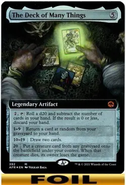 1x - The Deck of Many Things - FOIL EXTENDED ART #392- Forgotten Realms MTG - Image 1