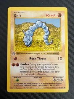 Pokemon TCG Onix Base Set Shadowless 1st Edition 56/102 LP/MP - Image 1