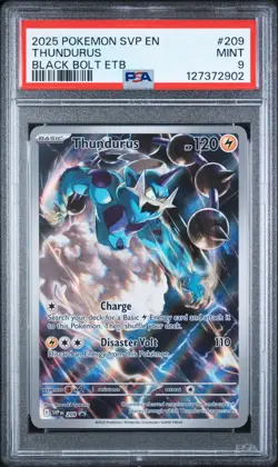 THUNDURS #209 BLACK STAR PROMO BLACK BOLT ETB 2025 POKEMON SVP EN PSA 9 MINT - Image 1
