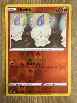 Pokemon TCG Litwick Rebel Clash 031/192 Reverse Holo Common LP - Image 1