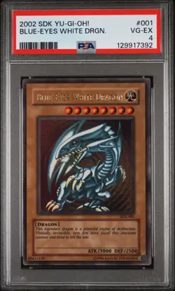 2002 YU-GI-OH! STARTER DECK: KAIBA #001 BLUE-EYES WHITE DRAGON PSA 4 - Image 1