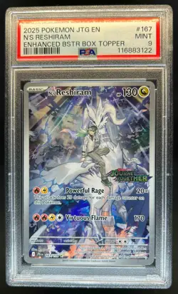 2025 Pokemon SV Journey Together N's Reshiram Promo Cards #167/159 PSA 9 - Image 1