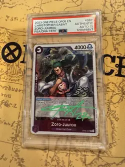 2023 One Piece Zoro-juurou Op07-067 Signed Chris Sabat PSA 10 Autograph 10 Card - Image 2
