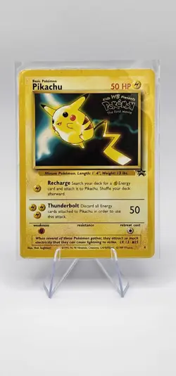 Pikachu Pokemon The First Movie Kids WB Promo Card 4 WoTC Black Star Promo - Image 1
