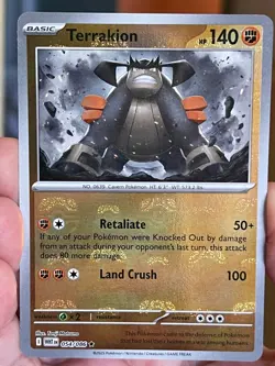 POKEMON TERRAKION 054/086 RARE MASTER BALL WHITE FLARE REVERSE HOLOFOIL NM CARD - Image 1