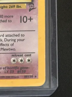 Pokemon Mewtwo TCG Base Set 2 Holo Card 10/130 Unlimited Holo Rare - Image 4