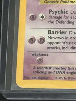 Pokemon Mewtwo TCG Base Set 2 Holo Card 10/130 Unlimited Holo Rare - Image 5