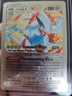 Lugia VStar HP280 Silver Foil Fan Art Textured Collector Pokemon Card 139/195 - Image 3