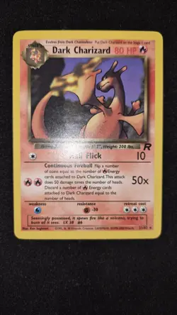 Pokemon TCG WOTC Dark Charizard TCG Non-Holo Rare Card 21/82 Vintage NM - Image 1