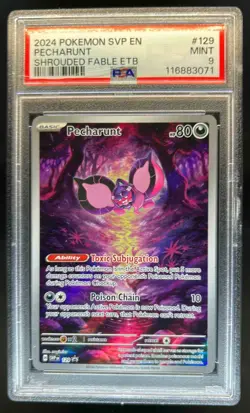 2023-25 Pokemon SV Black Star Promos SVP EN Pecharunt #129 PSA 9 - Image 1