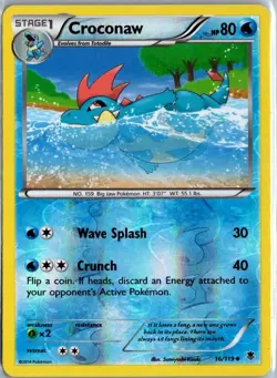 Croconaw Reverse Holo Uncommon XY - Phantom Forces 16/119 Pokemon LP - Image 1