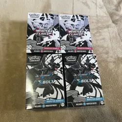 [Lot Of 4] Pokemon TCG 2x Black Bolt And 2x White Flare Sealed Booster Bundles - Image 1